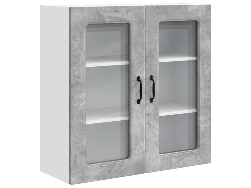  Meuble mural de cuisine | armoire de cuisine gris béton 80x31x80cm shl9322  - Conforama A