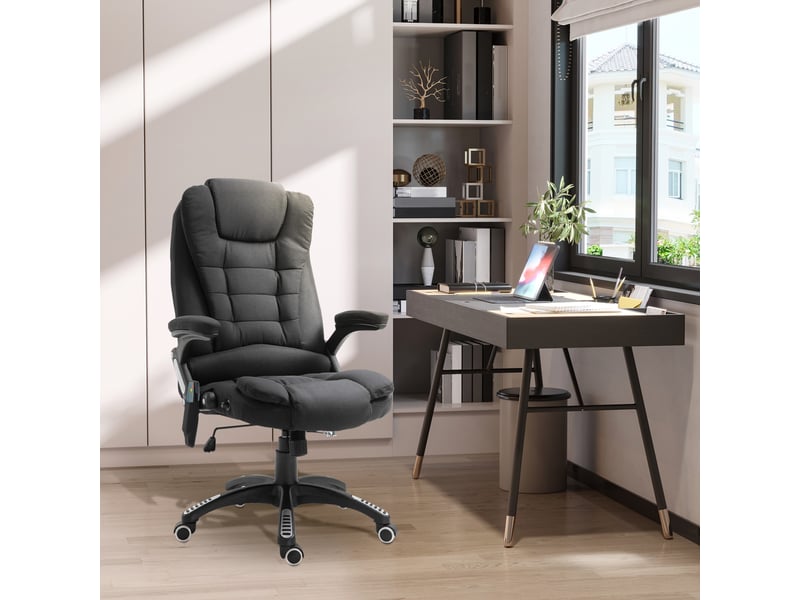  Fauteuil de bureau massant et chauffant, chaise de bureau, dossier, chaise ergonomique avec hauteur réglable  - Conforama D