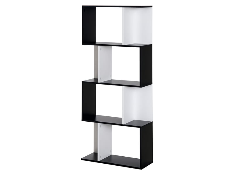  Bibliothèque en s à 5 niveaux 60 x 24 x 148 cm, étagère de rangement moderne pour salon, chambre et bureau  - Conforama A