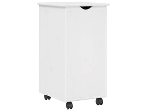 Caisson roulant de bureau blanc 34 x 39 x 65,5 cm bois de pin massif
