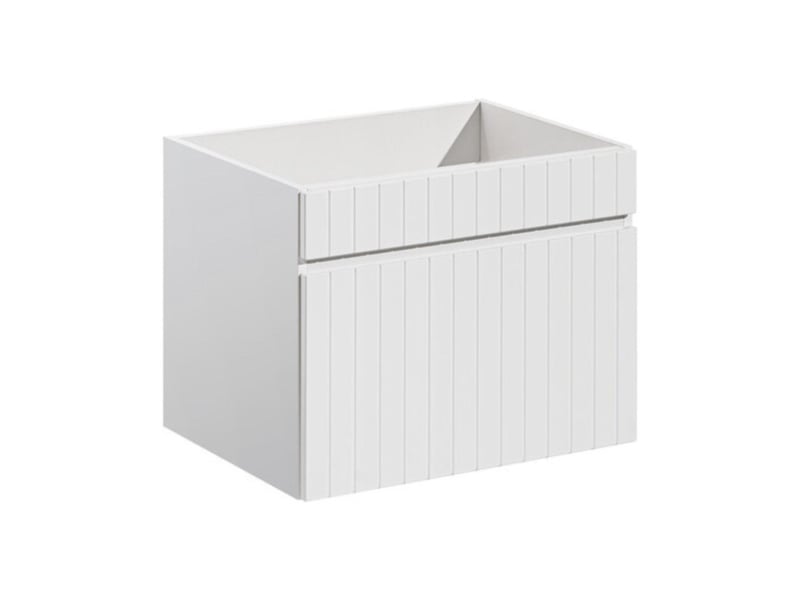  Ensemble icon blanc : meuble sous vasque 60cm + vasque à encastrer en céramique blanche  - Conforama C