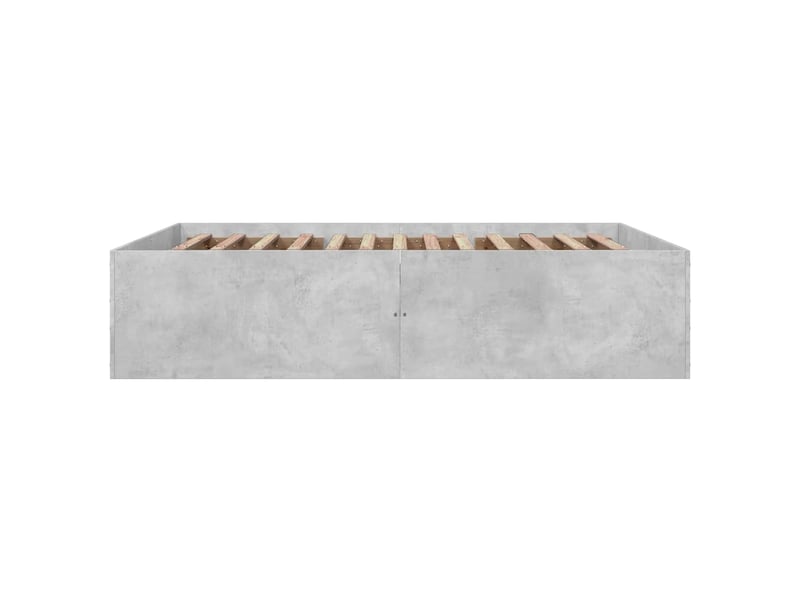  Lit double- lit adulte -  cadre de lit sans matelas gris béton 150x200 cm  - Conforama D