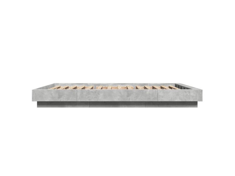  Lit double- lit adulte -  cadre de lit sans matelas gris béton 135x190 cm  - Conforama D