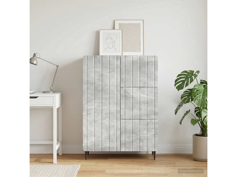  Buffet - bahut - meuble de rangement gris béton 66 x 34,5 x 91,5 cm bois d'ingénierie  - Conforama D