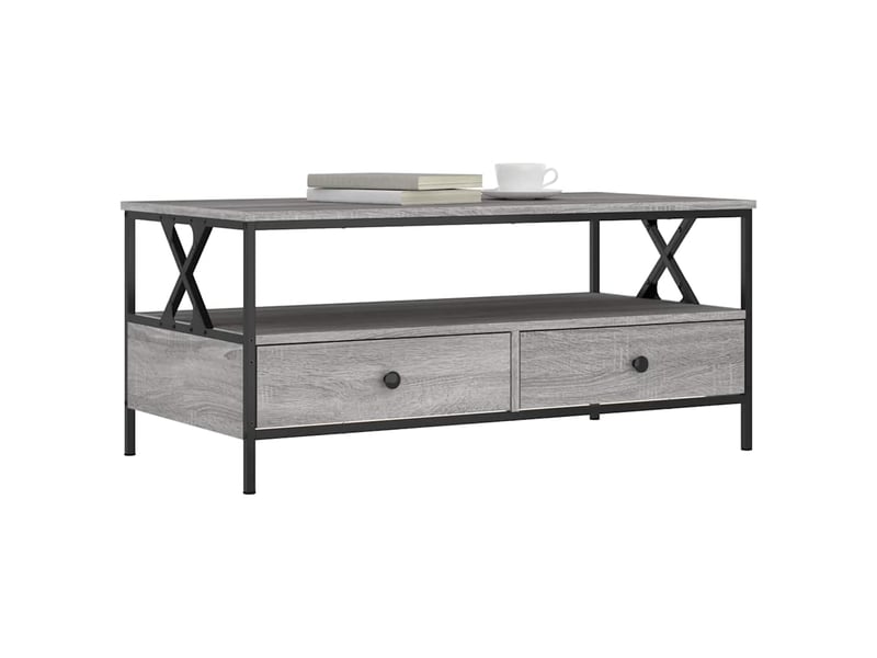 Table basse - table de salon - table à thé sonoma gris 100x51x45 cm bois d'ingénierie  - Conforama C