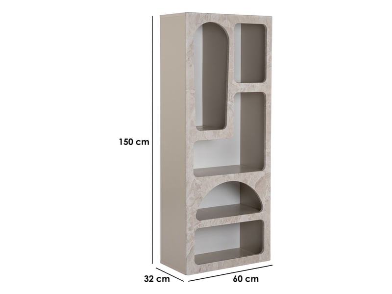  Bibliothèque arsenion, 6 étagères, 60x32x150h cm beige marbre Arsenion - Conforama C