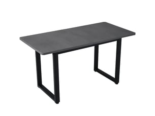 Table à manger rectangulaire 140 x 70 cm en panneau de particules et métal noir