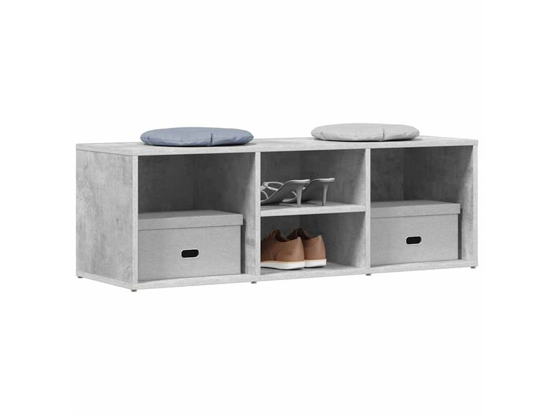  Banc à chaussures, meuble à chaussures gris béton 102x35x35 cm aggloméré  - Conforama C