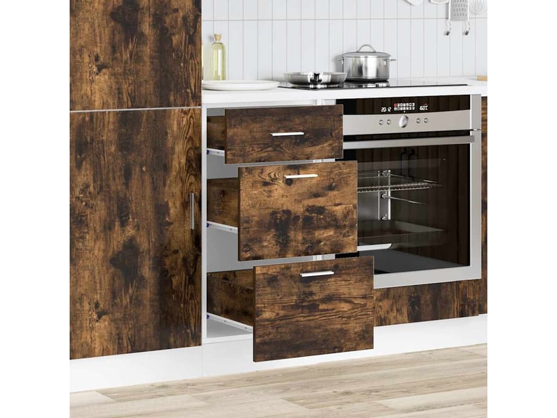  Meuble de rangement, meuble bas de cuisine chêne fumé 40x46x81,5cm bois d'ingénierie  - Conforama C