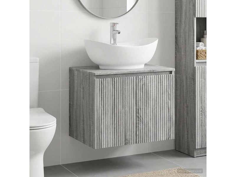 Ensemble de mobilier de salle de bain sonoma gris cf64707 - Conforama B