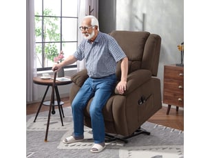 Fauteuil relax électrique  PANGIVO Velours marron