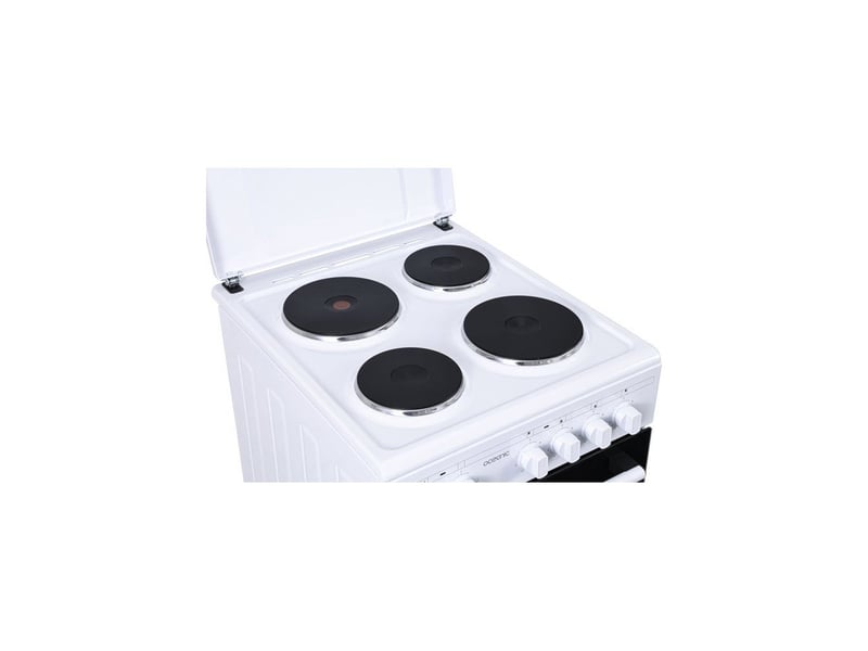  Cuisiniere electrique 4 plaques 48 l 6800 w blanc 6 niveaux de puissance four OCEACE4F5060W - Conforama E