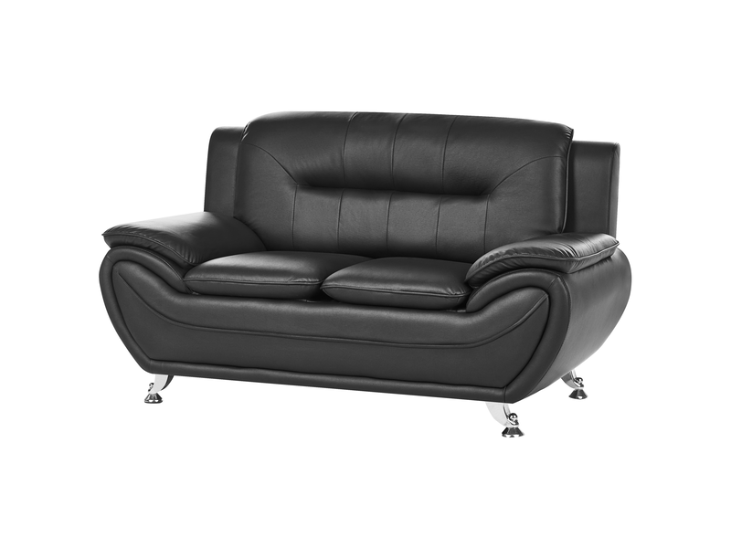 Canapé 2 places leira cuir pu noir  - Conforama D