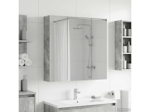 Armoire miroir salle de bain, meuble de rangement gris béton 70x14.5x70 cm shl2922