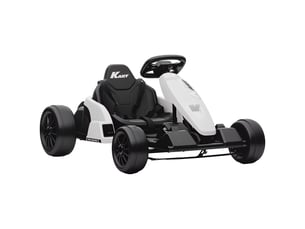 Kart électrique 24 v pour enfants, jusqu'à 18 kmh, avec fonction drift, équipé de 2 moteurs, siège réglable, blanc