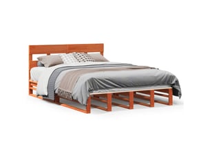 Lit 2 places 140x190 cm    coloris marron