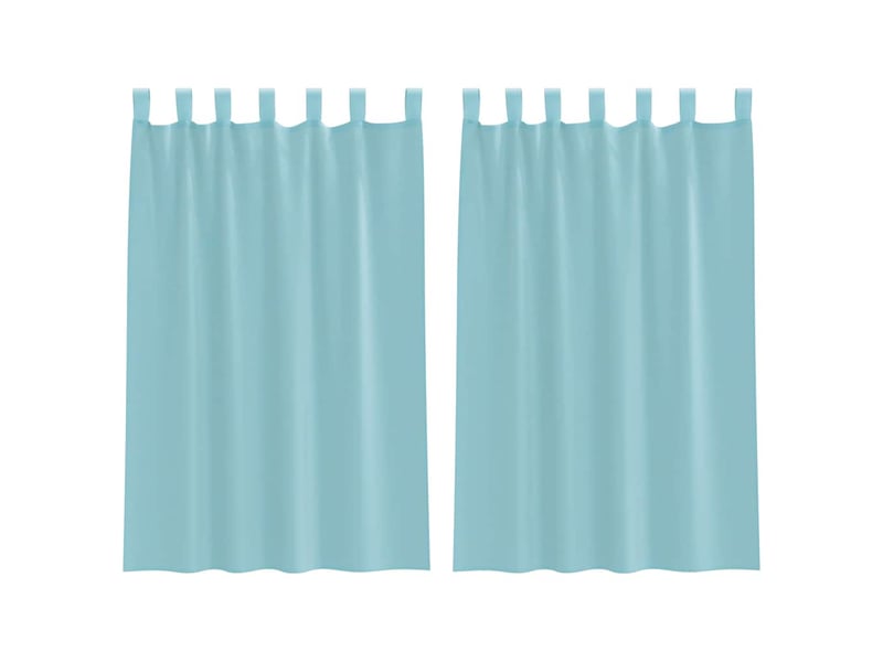  Lot de 2 rideaux en voile, voilages avec boucles turquoise 140x175 cm cf44332  - Conforama A