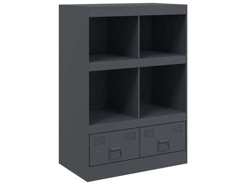  Buffet haut - bahut - meuble de rangement anthracite 67x39x95 cm acier  - Conforama A