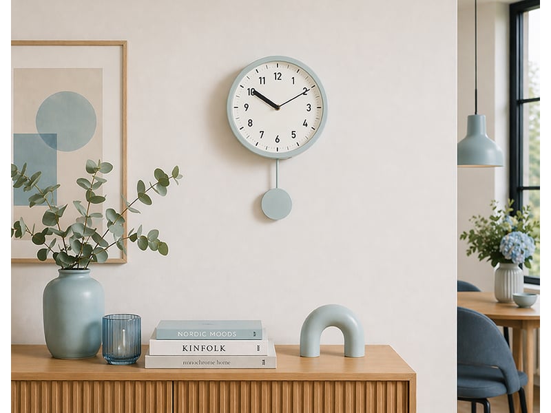  Horloge pendule blanc 25x37cm  - Conforama D