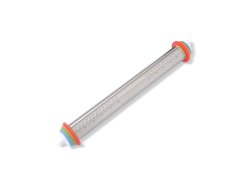  Rouleau à pâtisserie antiadhésif ajustable en acier inoxydable avec anneaux amovibles l44cm  - Conforama A