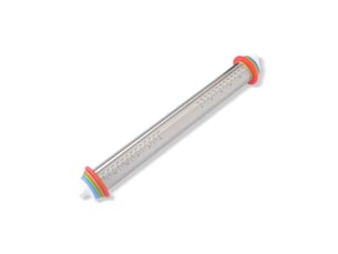 Rouleau à pâtisserie antiadhésif ajustable en acier inoxydable avec anneaux amovibles l44cm