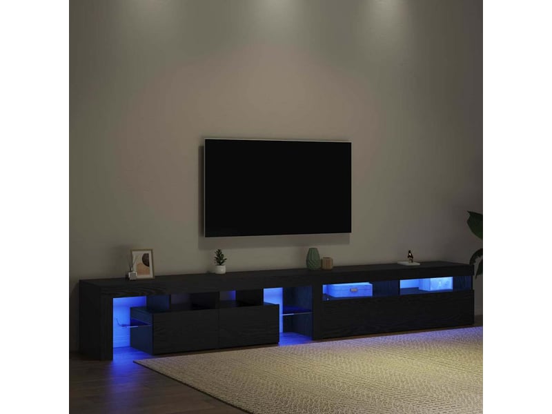  Meuble tv - banc tv - meuble de rangement 2 pcs chêne noir bois d'ingénierie  - Conforama E