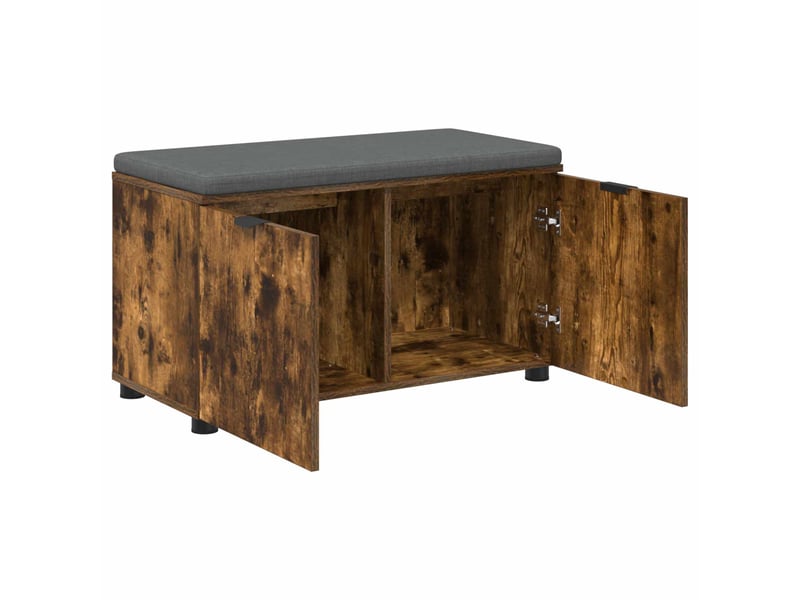  Banc d'entrée, banc interieur avec coussin chêne fumé 80x38x46 cm shl56700  - Conforama E