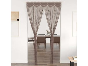 Rideau en macramé, rideau de porte taupe 140x240 cm coton cf43871