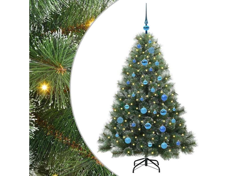  Sapin de noël artificiel, arbre de noël avec 150 led vert 150 cm pe et pvc shl1395  - Conforama A