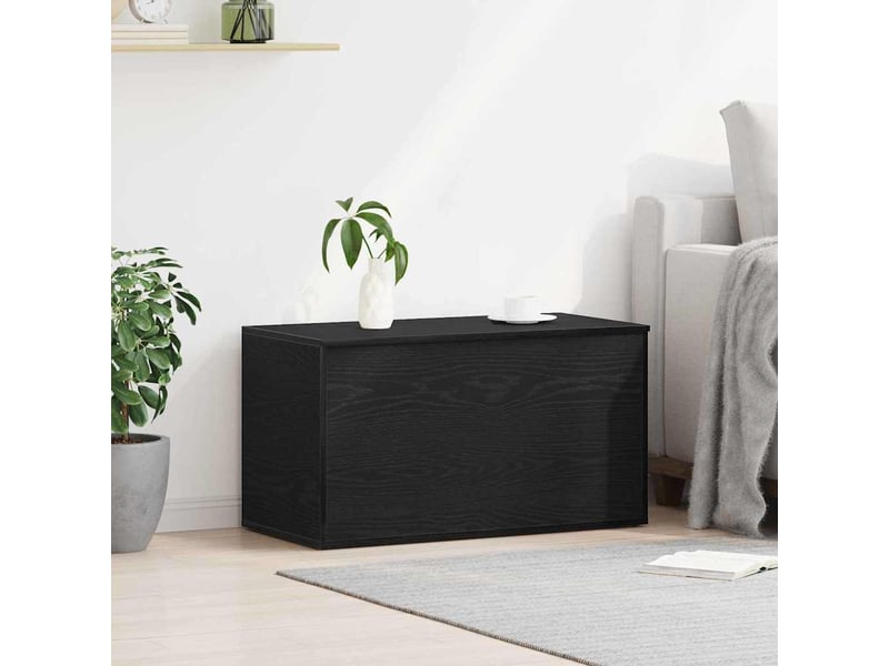  Boîte de rangement, coffre de rangement chêne noir 84x42x46 cm bois d'ingénierie  - Conforama D