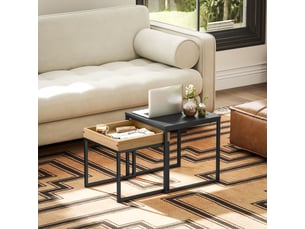 Table basse carré(e) coloris noir LPOSPI - 45 cmx40 cm