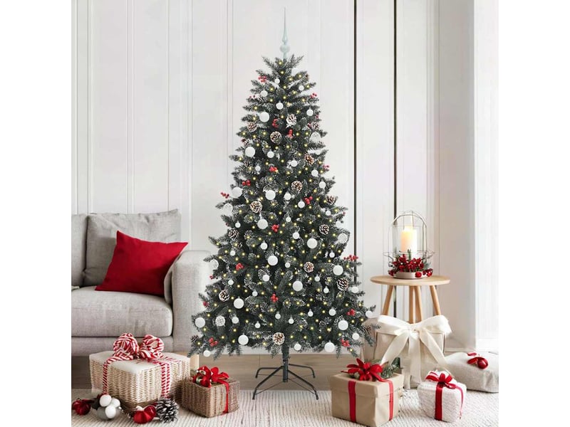  Sapin de noël - arbre de noël artificiel vert 180 cm pvc, plastique et acier  - Conforama B