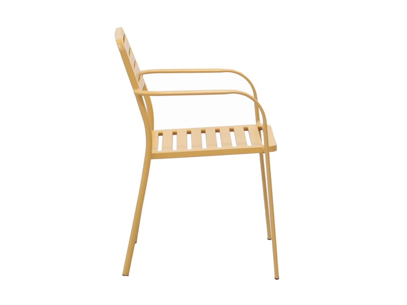  Lot de 4 fauteuils de jardin empilables en métal moutarde - baca  - Conforama C