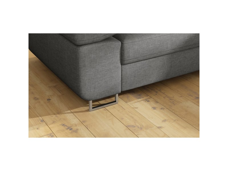  Canapé d'angle convertible menton gris tissu tissé – angle droit avec coffre  - Conforama E