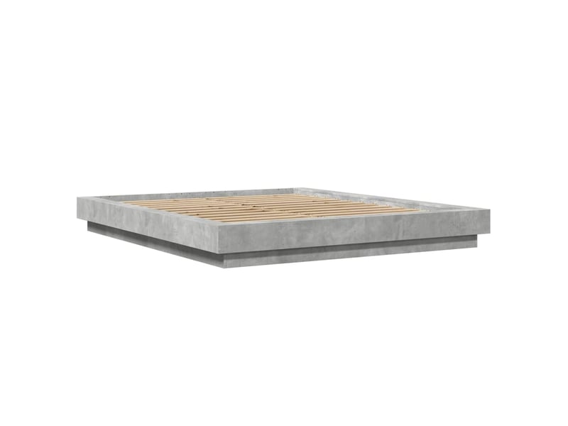 Lit double- lit adulte -  cadre de lit sans matelas gris béton 150x200 cm  - Conforama B