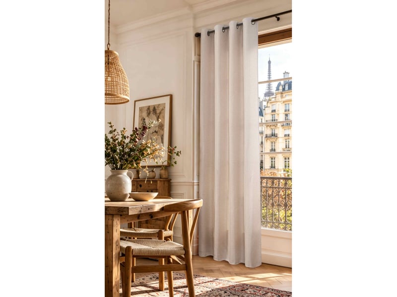  Lot de 2 rideaux à œillets 140 x 240 cm victoria fils teints jacquard  - Conforama B