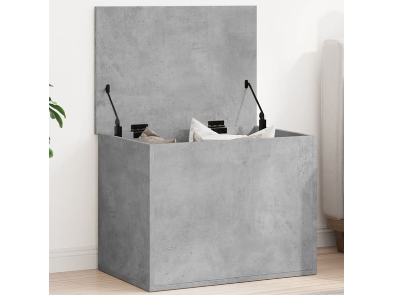  Boîte de rangement, coffre de rangement gris béton 60x42x46 cm bois d'ingénierie  - Conforama B