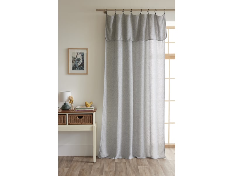  Rideau ajustable + 8 anneaux pince 140 x 270 cm polyester fils teints effet chambray dua galet 15665 - Conforama A