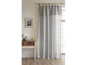 Rideau ajustable + 8 anneaux pince 140 x 270 cm polyester fils teints effet chambray dua galet