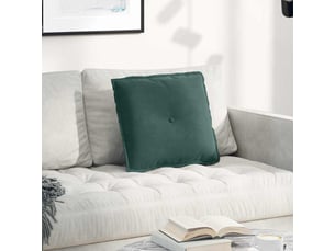 Coussin de dos, coussin de dossier vert foncé 50 x 45 cm tissu en velours côtelé cf55092