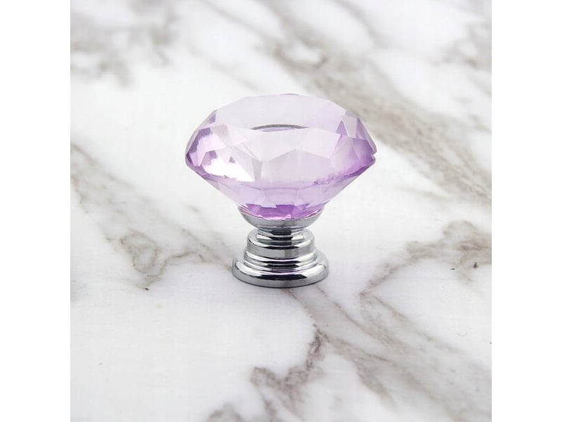  Bouton de meubles en cristal de 30 mm, couleur violet clair  - Conforama E