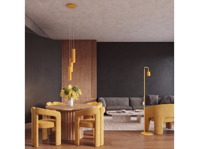  Suspension rayo 1 jaune aluminium moderne 118x8x8cm SL.3267 - Conforama B