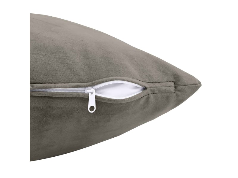  Lot de 6 coussins avec oreiller, coussins décoratifs heerlen gris clair velours cf50830  - Conforama E