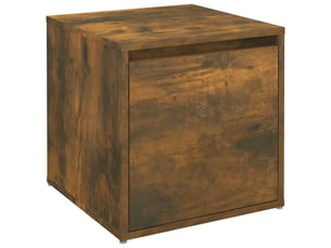 Boîte de rangement bureau chêne fumé 40,5x40x40 cm bois d'ingénierie