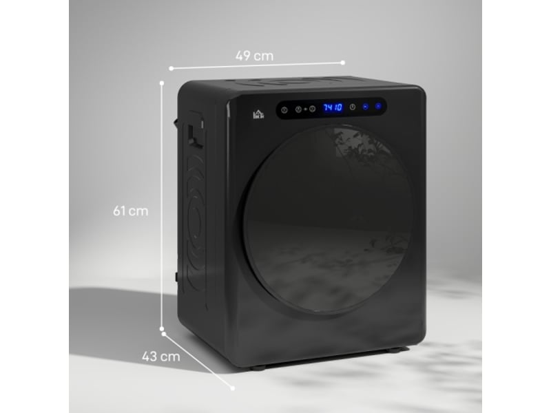 Sèche-linge compact noir, 6 programmes, 40-60 °c, capacité 4 kg, commande tactile - Conforama C