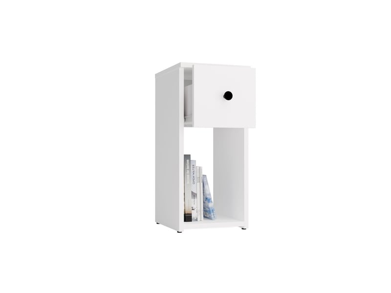 Tomi 25 1s - table de chevet - 1 tiroir, 1 étagère - 25x55x30 cm - blanc - Conforama E