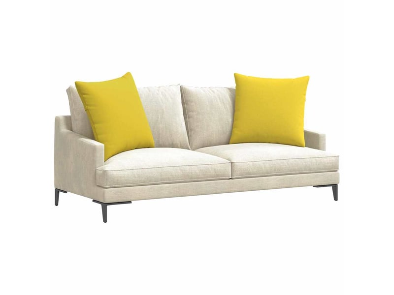  Lot de 2 coussins de canapé, coussins décoratifs tissu jaune clair 80 x 80 cm cf58896  - Conforama C