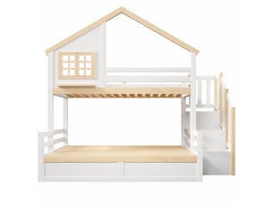 Lit cabane 90x200 cm <strong></strong>  <strong></strong> coloris bicolore