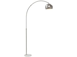 Lampadaire à arc argenté avec pied en marbre, tête orientable, 167 cm pour salon et chambre