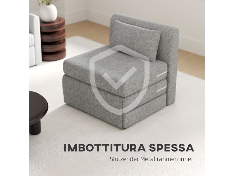  Fauteuil convertible pliant 1 place structure métal gris 80x75x74 cm  - Conforama E